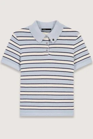 Maje Poloshirt Aus Strick Mit Streifen