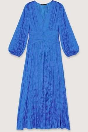 Maje Langes Plissiertes Kleid Aus Satin