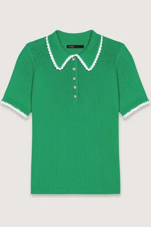 Maje Poloshirt Aus Pointelle-strick