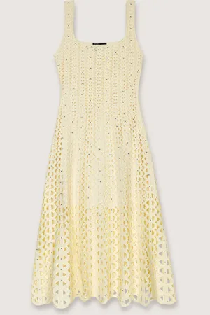 Maje Midi-häkelkleid Mit Strass