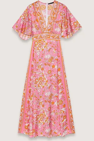 Maje Langes Fließendes Kleid Mit Print