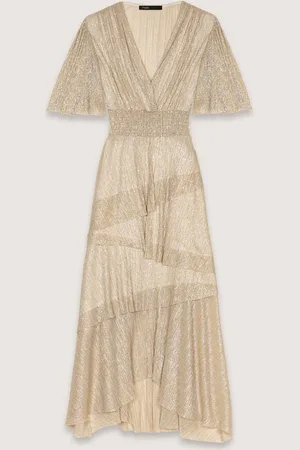 Maje Metallic-kleid Mit Volants