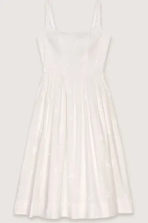 Maje Besticktes Midi-baumwollkleid