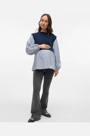 Mama;licious Normal Geschnitten Mittlere Taille Ausgestellt Jeans