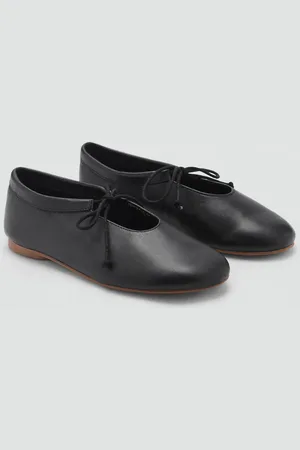 MANGO Leder-Ballerinas mit Schleife - Kinder - 34