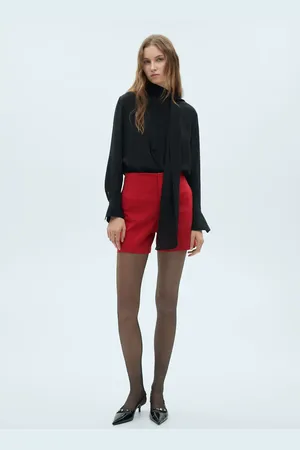 MANGO Baumwoll-Shorts mit hoher Bundhöhe - Damen - 34