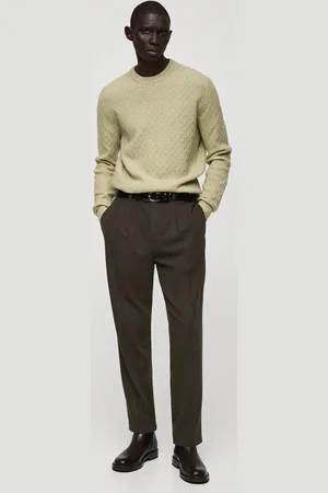 MANGO Bundfaltenhose aus Wollflanell - Herren - 46