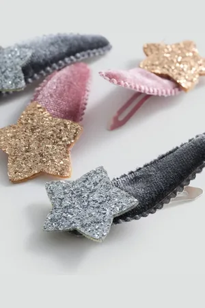 MANGO 4er-Set Glitzer-Haarklammern - Kinder - Einheitsgröße