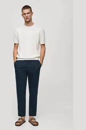 MANGO Slim Fit-Leinenhose mit Kordel - Herren - 44