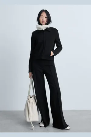 MANGO Wideleg-Hose mit Saumschlitzen - Damen - M