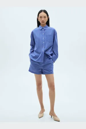 MANGO Gestreifte Shorts aus Baumwollgemisch - Damen - M