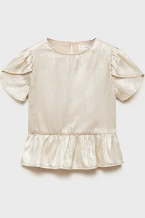 MANGO Satinierte Bluse mit kurzen Ärmeln - Kinder - 6