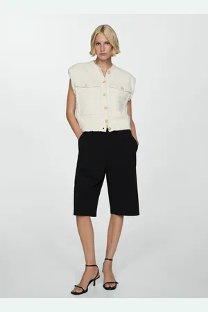 MANGO Bermudashorts mit Bundfalten - Damen - S