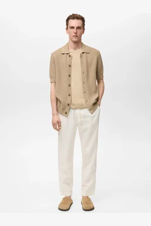 MANGO Slim Fit-Leinenhose mit Kordel - Herren - 38