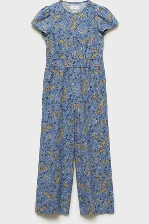 MANGO Gemusterter Baumwoll-Overall - Kinder - 11