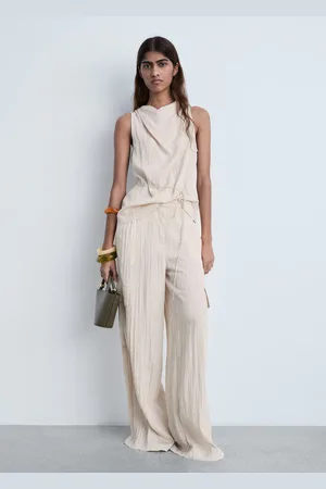 MANGO Texturierte Cargohose - Damen - L