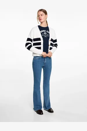 MANGO Flared-Jeans mit ausgefranstem Saum - Mädchen - M