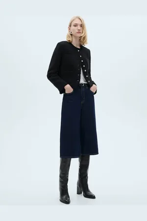 MANGO Tweedjacke mit Schmuckknöpfen - Damen - M