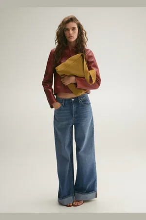 MANGO Wideleg-Jeans mit Saum-Umschlag - Damen - 34