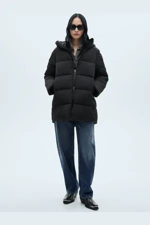 MANGO Midi-Steppanorak mit Kapuze - Damen - L
