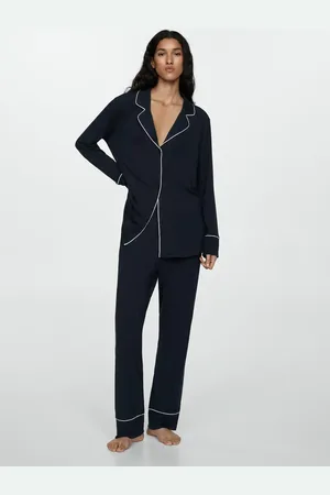 MANGO 2-teiliger Pyjama mit Borte - Damen - L