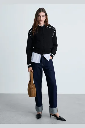 MANGO Strick-Bomberjacke - Damen - L