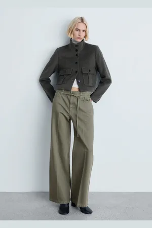 MANGO Wideleg-Jeans mit Gürteldetail - Damen - 34