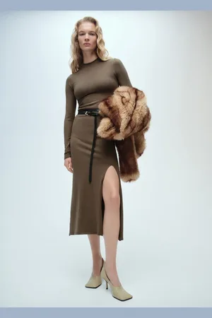 MANGO Strickkleid mit Seitenschlitz - Damen - S