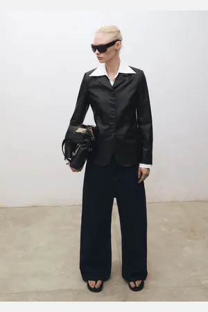 MANGO Lederblazer mit Knöpfen - Damen - M