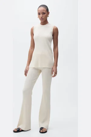MANGO Geripptes Top mit Schlitzen - Damen - XS
