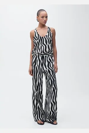MANGO Gerade Hose mit Zebramotiv - Damen - 34