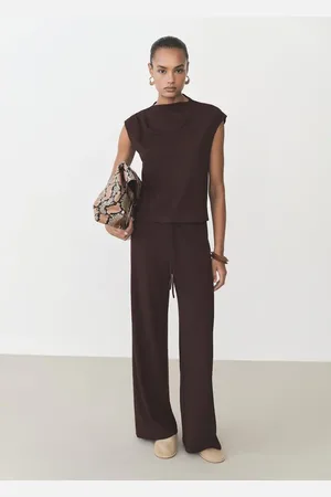 MANGO Wideleg-Hose mit Stretchbund - Damen - M