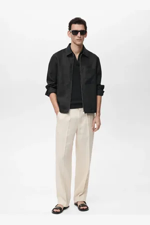 MANGO Jacke aus 100 % Leinen mit Reißverschluss - Herren - M