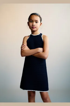 MANGO Strickkleid mit Kontrastborten - Kinder - 5-6 Jahre