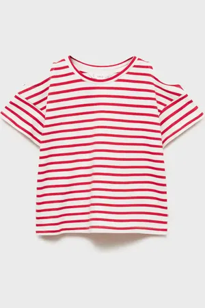 MANGO Gestreiftes T-Shirt mit Cut-Outs im Schulterbereich - Kinder - 5-6 Jahre