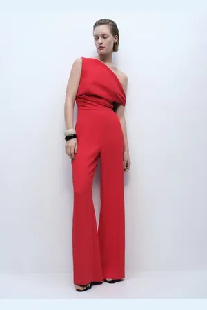 MANGO Langer asymmetrischer Jumpsuit mit Drapierung - Damen - XS