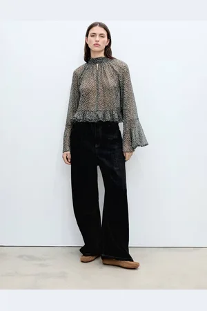 MANGO Rüschenbluse mit Blumenmuster - Damen - XS