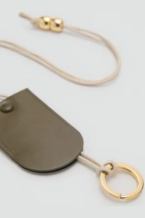 MANGO Schlüsselanhänger mit Ledereffekt und Kugeldetail - Damen - Einheitsgröße