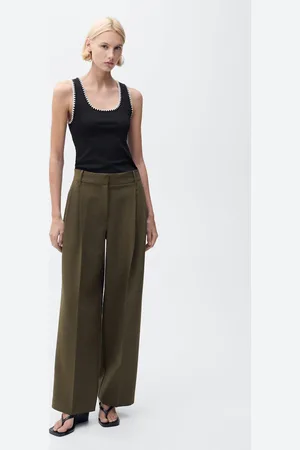 MANGO Ausgeschnittenes Top mit Kontrastborten - Damen - M