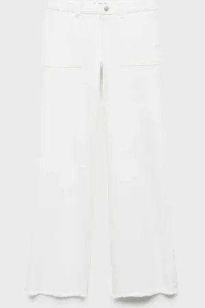 MANGO Wideleg-Jeans mit ausgefranstem Saum - Mädchen - XXS