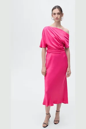 MANGO Asymmetrisches Midikleid mit Drapierung - Damen - S