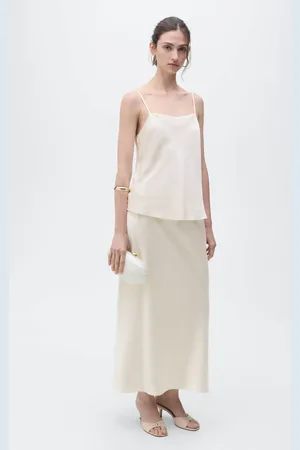 MANGO Satin-Top mit drapiertem Ausschnitt - Damen - M