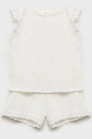 MANGO Baumwoll-Pyjama mit Blumenmuster - Kinder - 7-8 Jahre