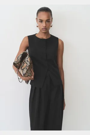 MANGO Anzugweste gerade Lyocell - Damen - L