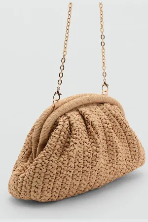 MANGO Clutch-Tasche aus Naturfaser - Damen - Einheitsgröße