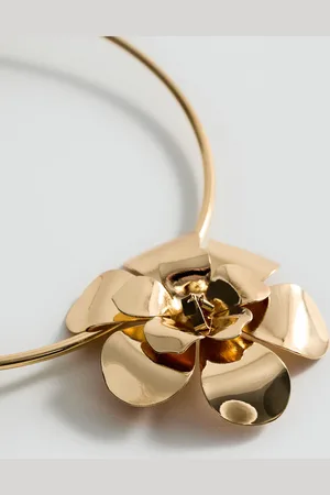 MANGO Halsreif mit Blume - Damen - Einheitsgröße