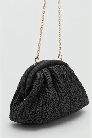 MANGO Clutch-Tasche aus Naturfaser - Damen - Einheitsgröße