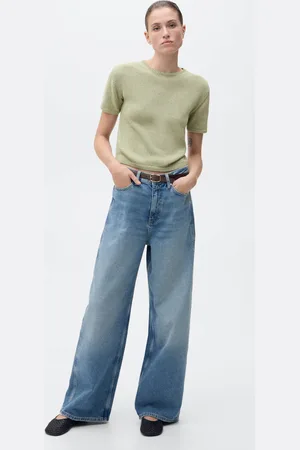 MANGO Jersey Baumwolle Strick mit kurzen Ärmeln - Damen - L