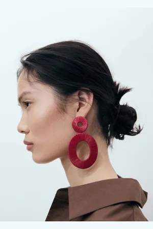 MANGO Naturfaser-Ohrringe mit rundem Design - Damen - Einheitsgröße