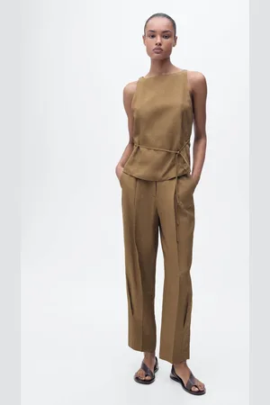 MANGO Top aus Leinengemisch mit Schleife - Damen - XL